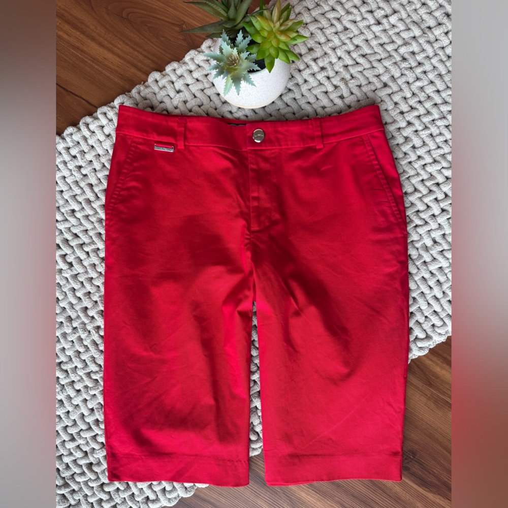 Ralph Lauren Active | Women’s Stretch Cotton Bermuda Shorts in Red | 2